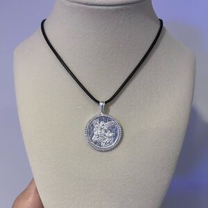 925 Sterling Silver St. Michael Pendant - 3D Design, Cross Stamped Back